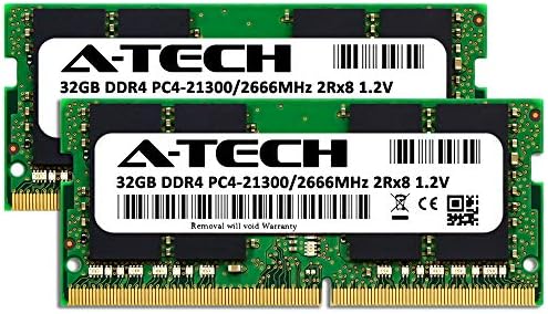 A-Tech 64GB ערכת זיכרון RAM עבור MSI GF75 דק 9RCX מחשב נייד | DDR4 2666MHz PC4-21300 SODIMM 2RX8 1.2V